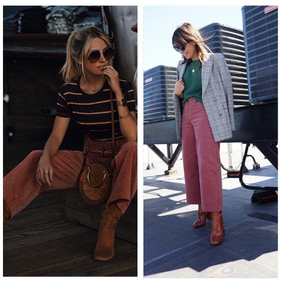 LAST🛍 MANGO wide leg corduroy pants bloggers fav - Picture 4 of 8